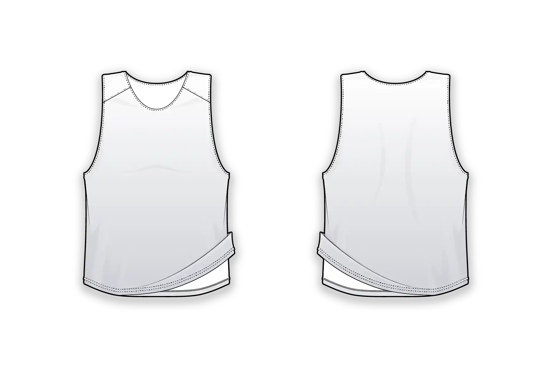 Customizable sublimation shirt with unique graphic design for Men’s Lacrosse. 2 Ply Rev Round Neck Piney Tank.